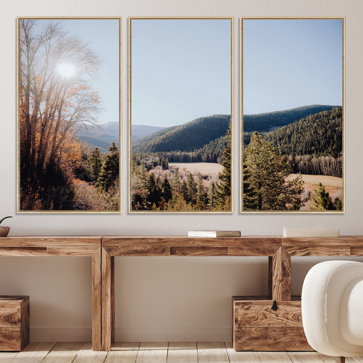 Rustic Landscape Wall Art Canvas Print – Serene Valley Scene