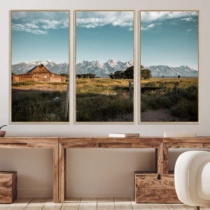 Rustic Farmhouse Wall Art Canvas Print – Teton Range Mormon