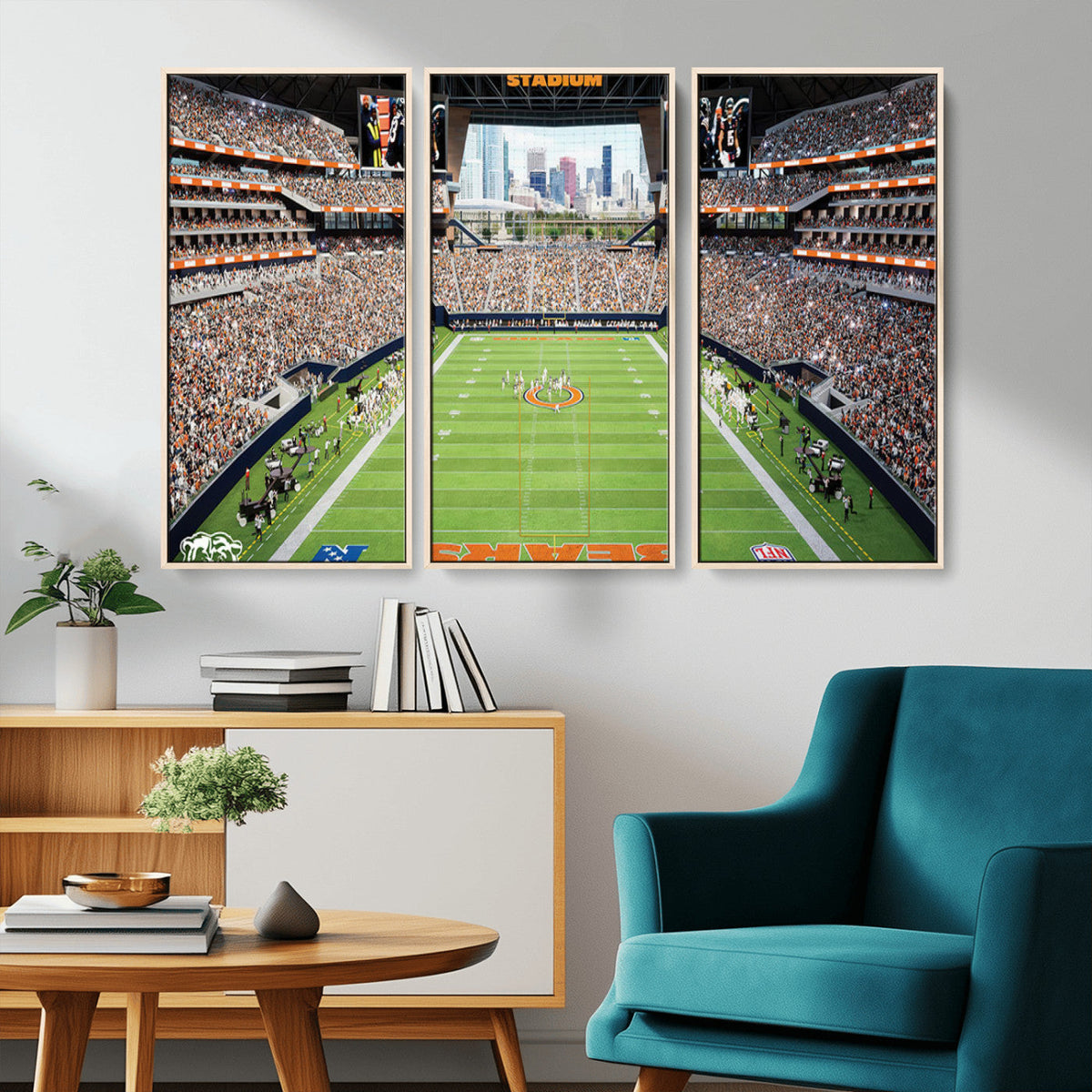 Chicago Bears Soldiers Field Wall Art Canvas Print – Framed