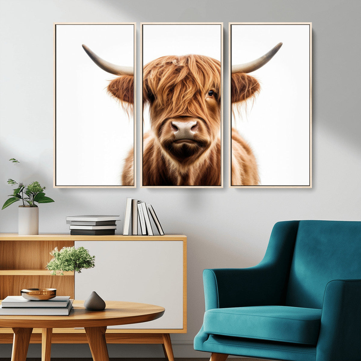 Scottish Highland Cow Canvas Print, Framed Highland Cow
