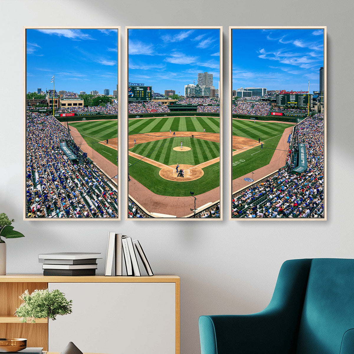 Wrigley Field Baseball Stadium Canvas Wall Art – Packed