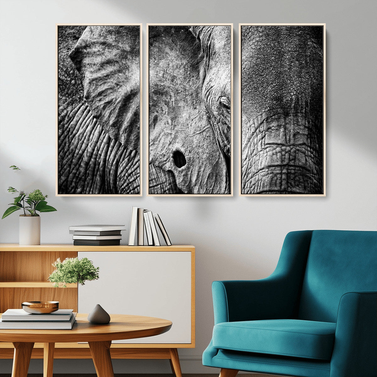 Wild Old Elephant Wall Art Canvas Print
