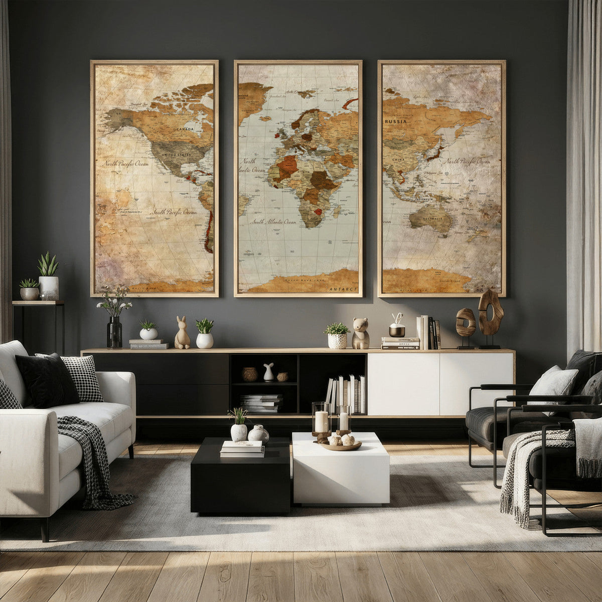 World Map Canvas Print – Detailed Map of the World Wall Art