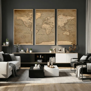 World Map Canvas Print – Framed Travel Map Wall Art for