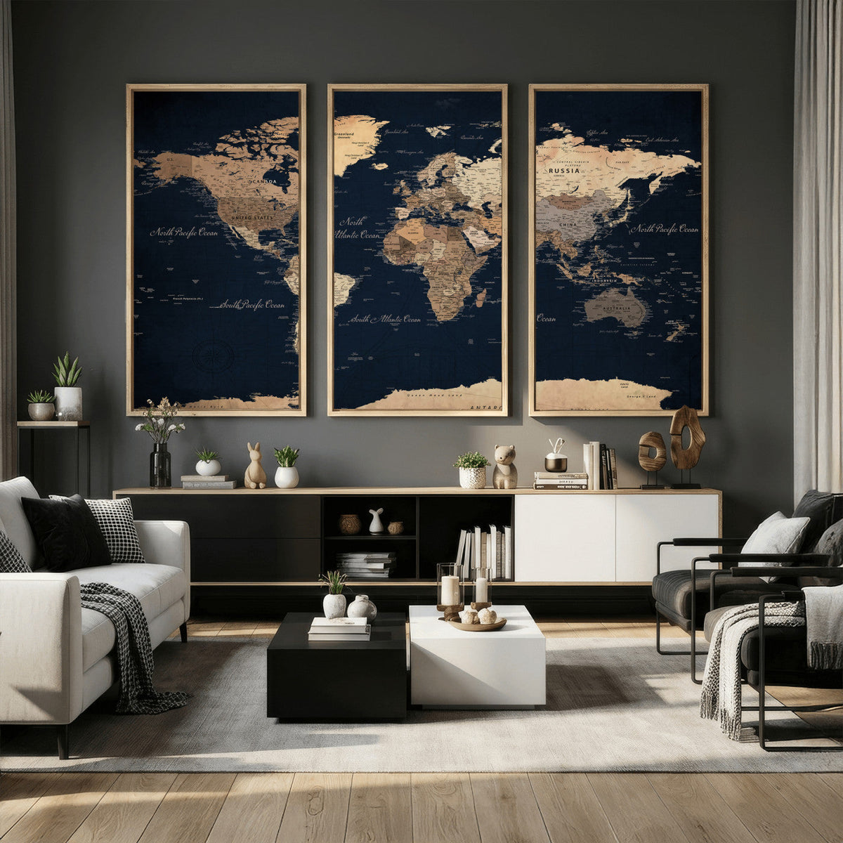 World Map Canvas Print – Detailed Map of the World Wall Art