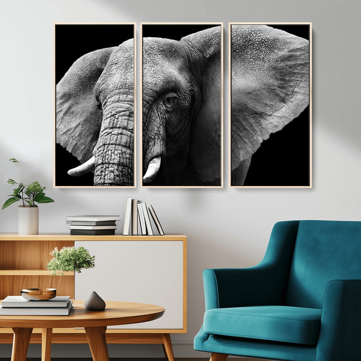 Big Elephant Close Up Wall Art Canvas Print