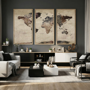 World Map Canvas Print – Detailed Map of the World Adventure