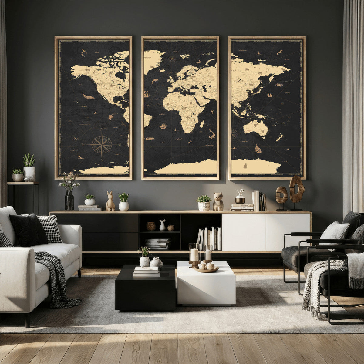 World Map Canvas Print – Detailed Map of the World Wall Art