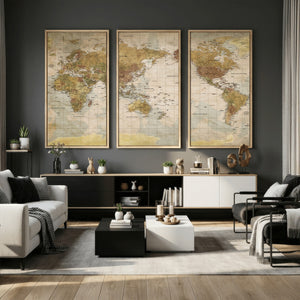 World Map Canvas Print – Detailed Map of the World Wall Art