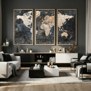 World Map Canvas Print – Detailed Map of the World Wall Art