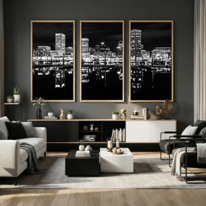 Baltimore Skyline Wall Art Canvas Print, Baltimore Downtown