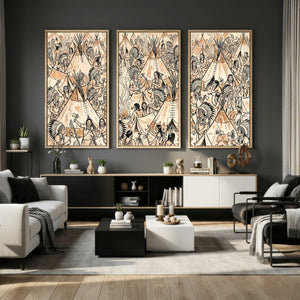 Native American Indian Wall Art Canvas Print - Abstract
