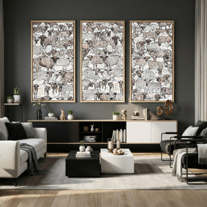Abstract Texas Cow Wall Art Canvas Print - Farm Longhorn