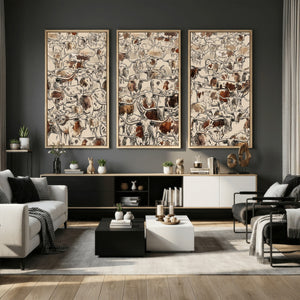 Abstract Longhorn Wall Art Canvas Print - Farm Animal