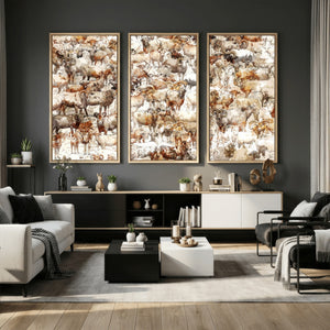 Farmhouse Bighorn Sheep Wall Art Canvas Print - Abstract