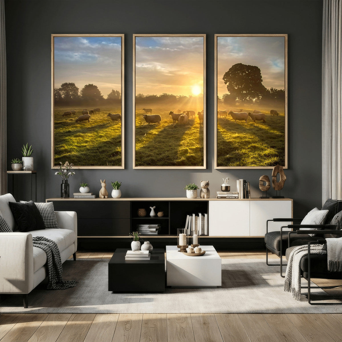 Sheep Wall Art Canvas Print – Rural Farm Animal Artwork