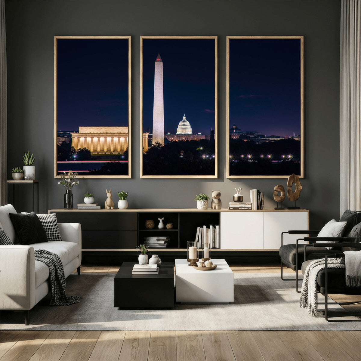 Washington White House Skyline Wall Art Canvas Print –