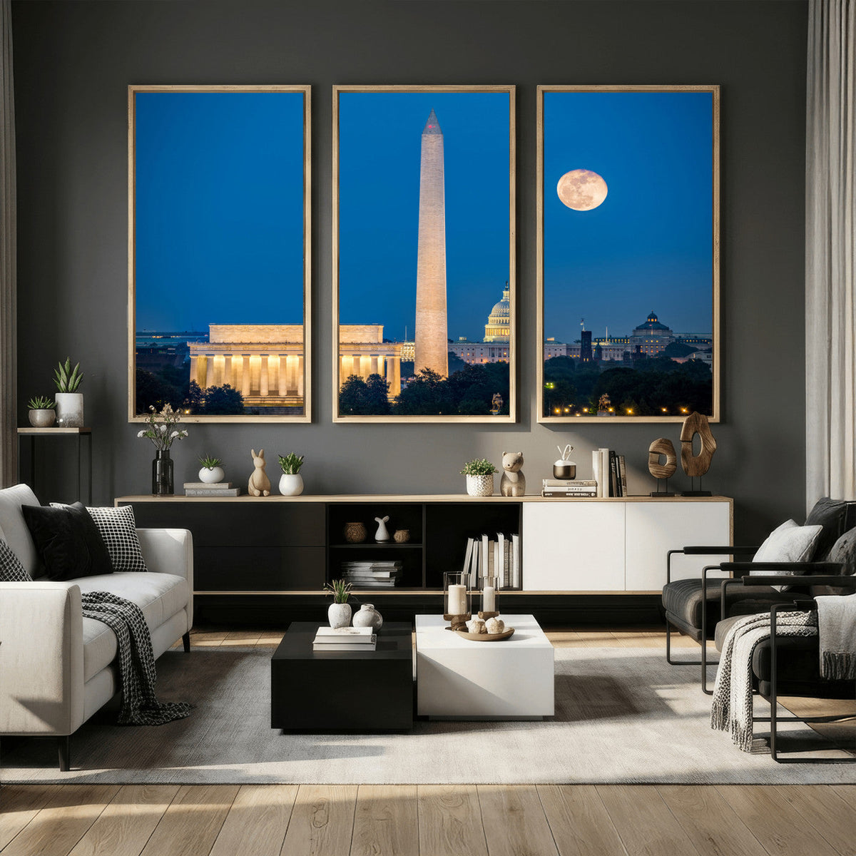 Washington DC Skyline Wall Art Canvas Print – Lincoln