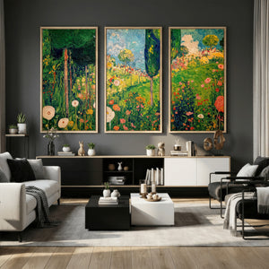 Gustav Klimt Boho Mountain Landscape Large Wall Art,