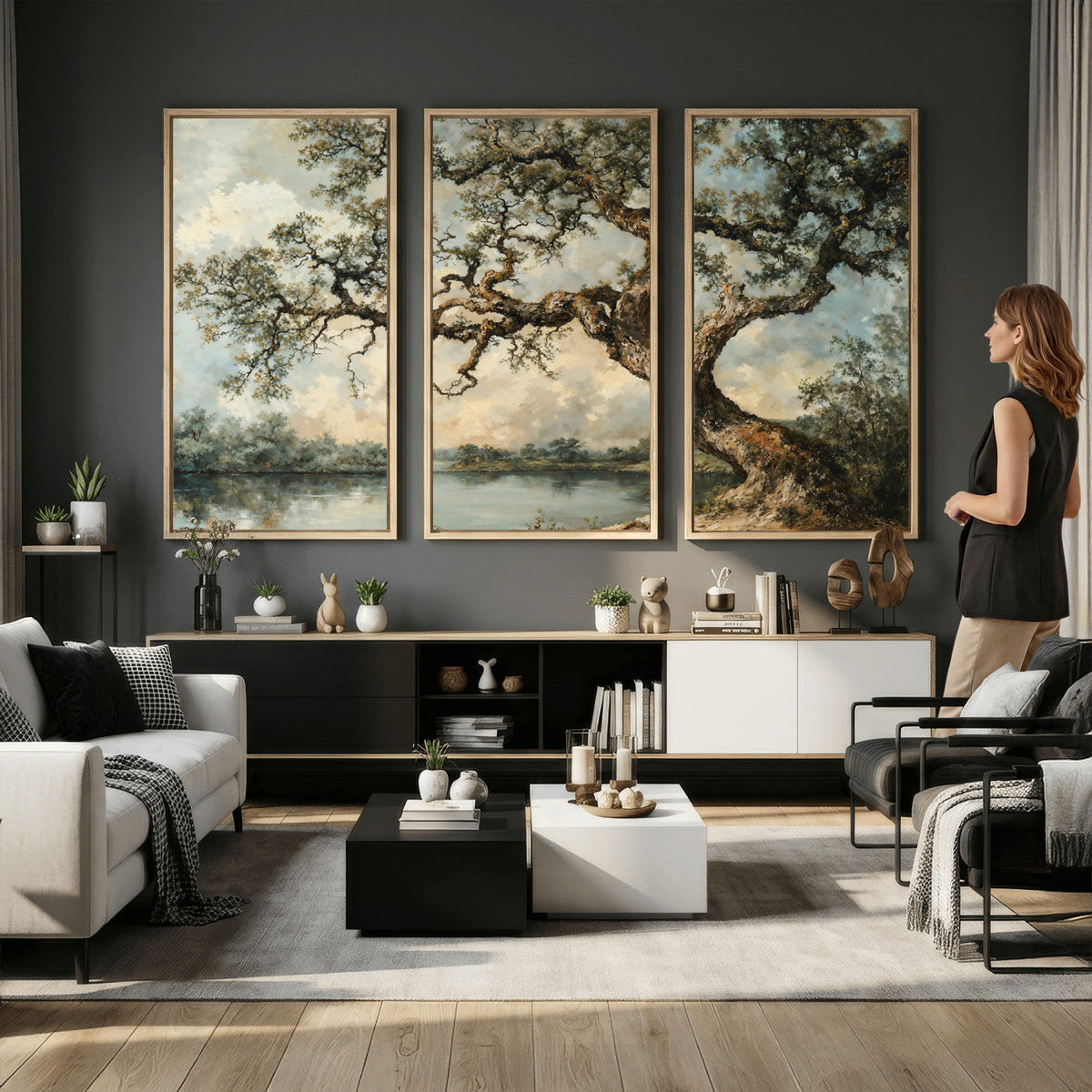 Old Oak Tree Canvas Wall Art, Turner Inspired Romantic