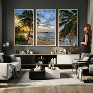 Mar Chiquita Beach Puerto Rico Canvas Wall Art, Manati Caribbean Coastal Photography Print, Tropical Ocean Sunset Decor