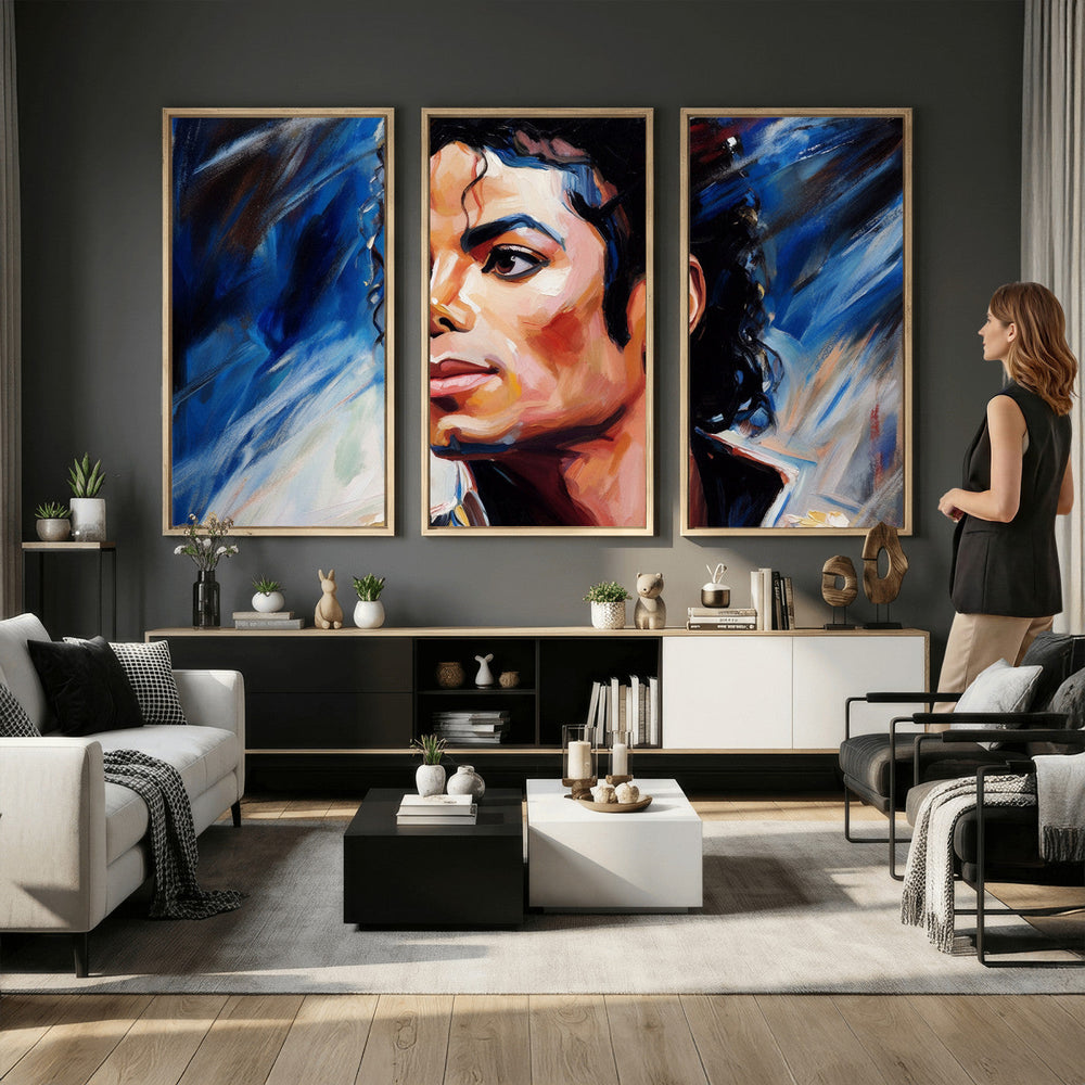 Abstract Michael Jackson Photo Wall Art Canvas Print