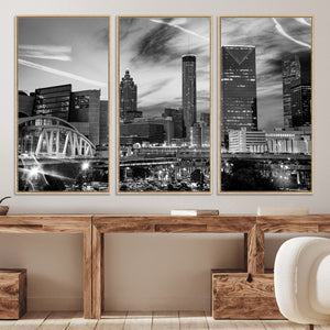 Black and White Atlanta Wall Art Canvas Print