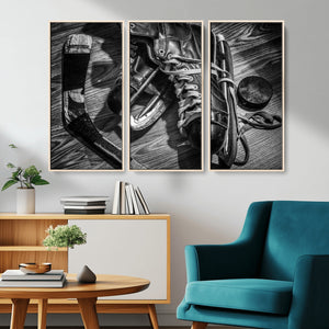 Old Pair of Mens Skates Wall Art Canvas, Men Skates Wall Art