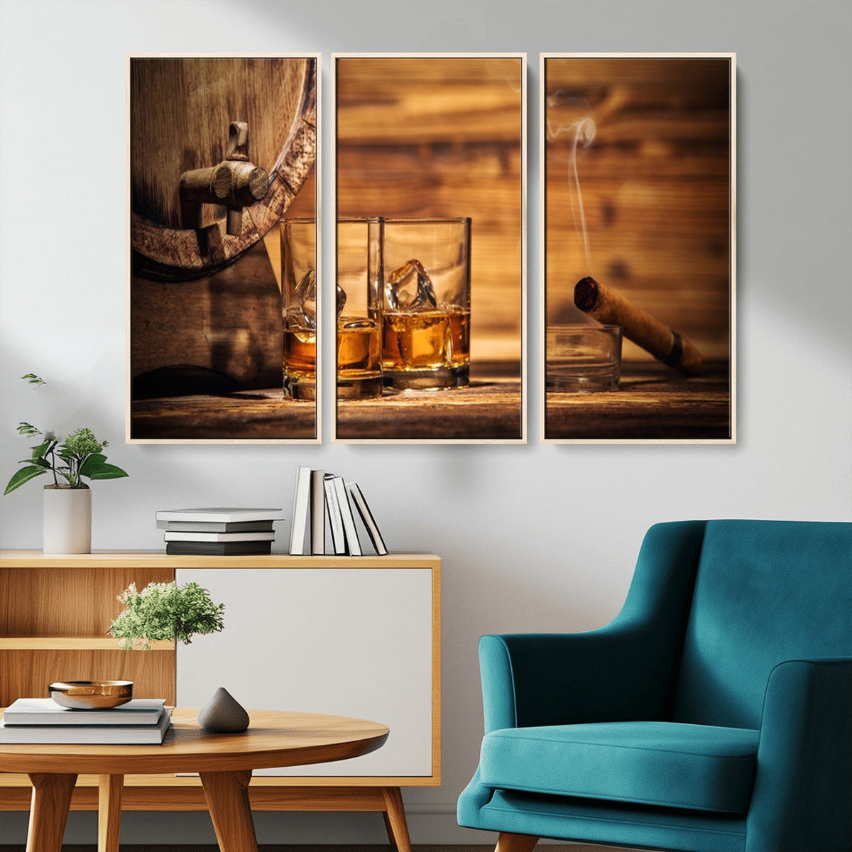 Rustic Whiskey and Barrel Canvas Print