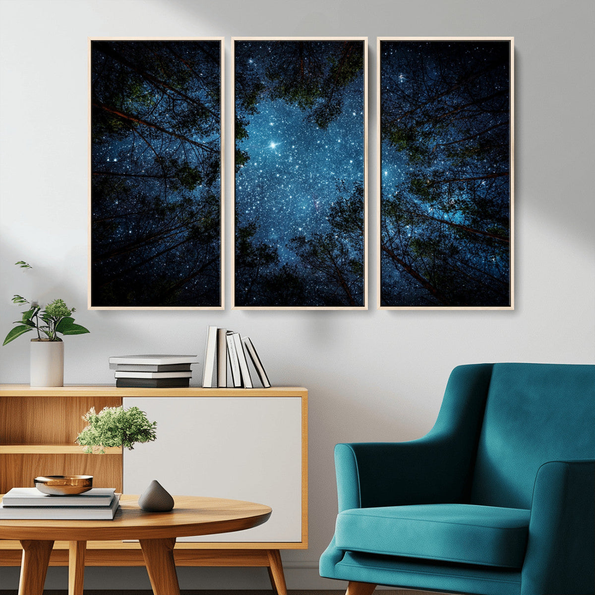 Forest and Stars Wall Art Canvas Print