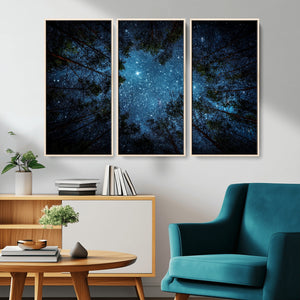 Forest and Stars Wall Art Canvas Print