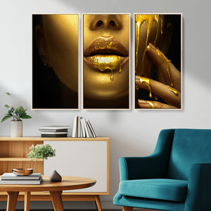 Gold and Women Wall Art Canvas Print