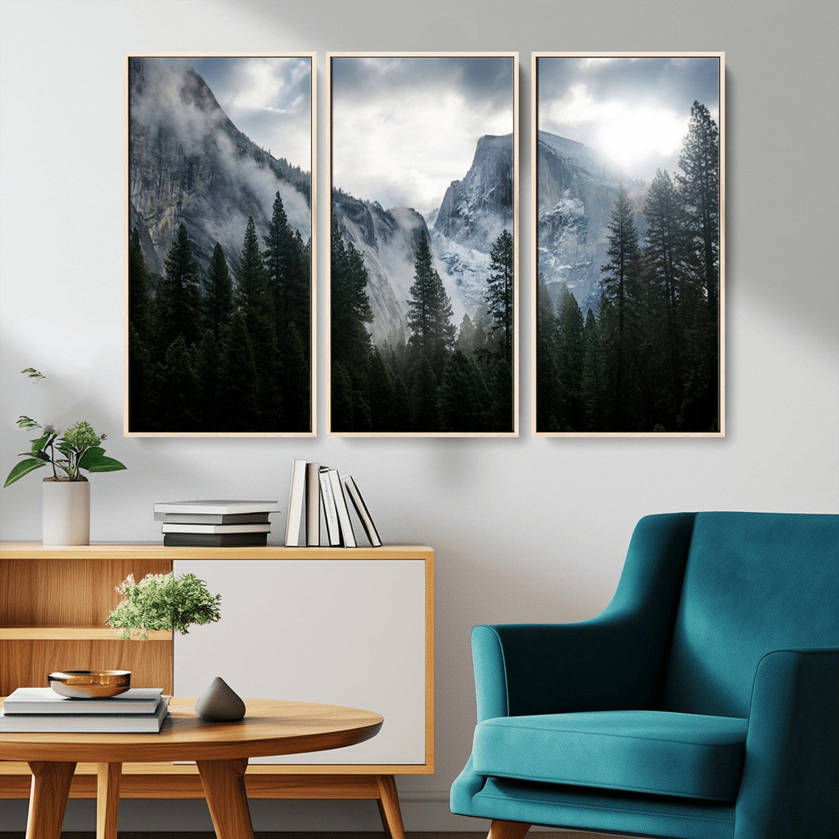 Yosemite National Park El Capitan Foggy Mountain Wall Art |