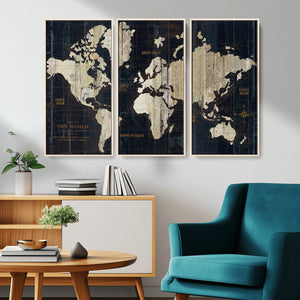 Antique Old World Map Wall Art Canvas Print