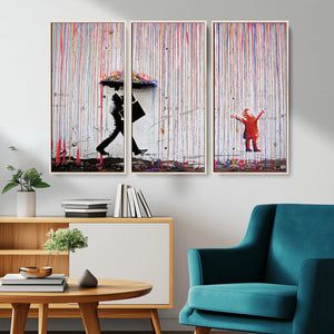 Banksy Wall Art Canvas Print, Framed Graffiti Art Picture