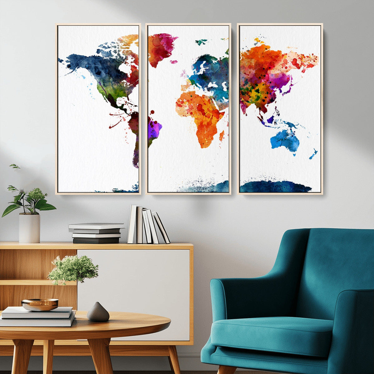 World Map Canvas Print – Detailed Map of the World Wall Art