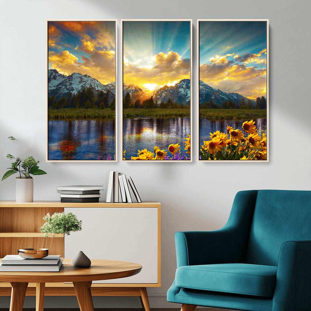 Grand Teton Park Sunrise Wall Art – Vibrant Landscape Canvas