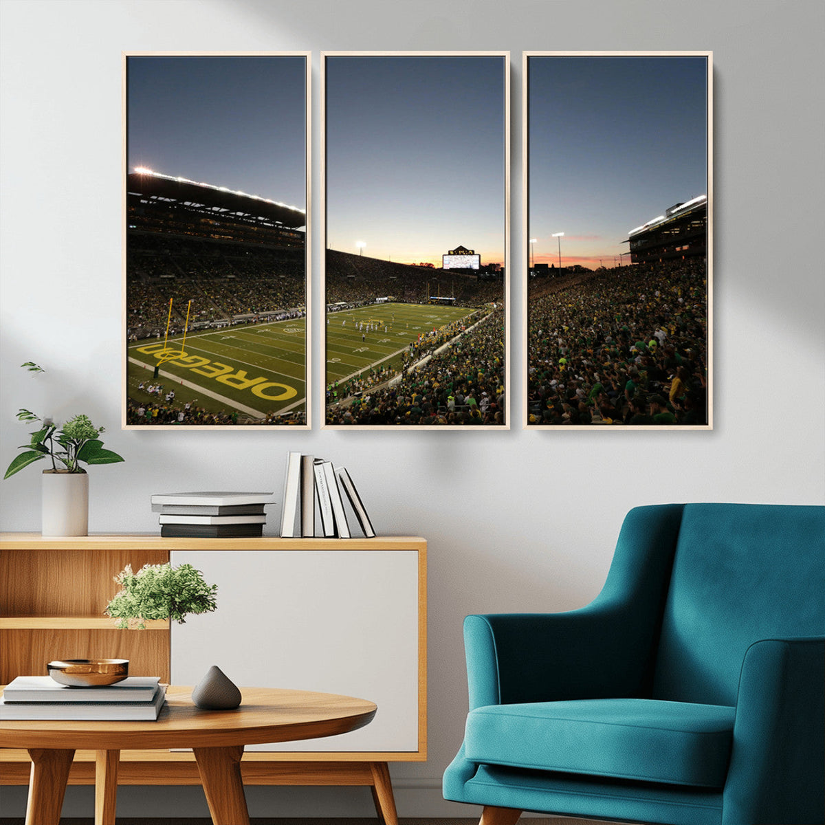 Oregon Ducks Football Team Print - Eugene Autzen Stadium