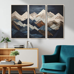 Mountain Wall Art – Modern Geometric Landscape Canvas Print,