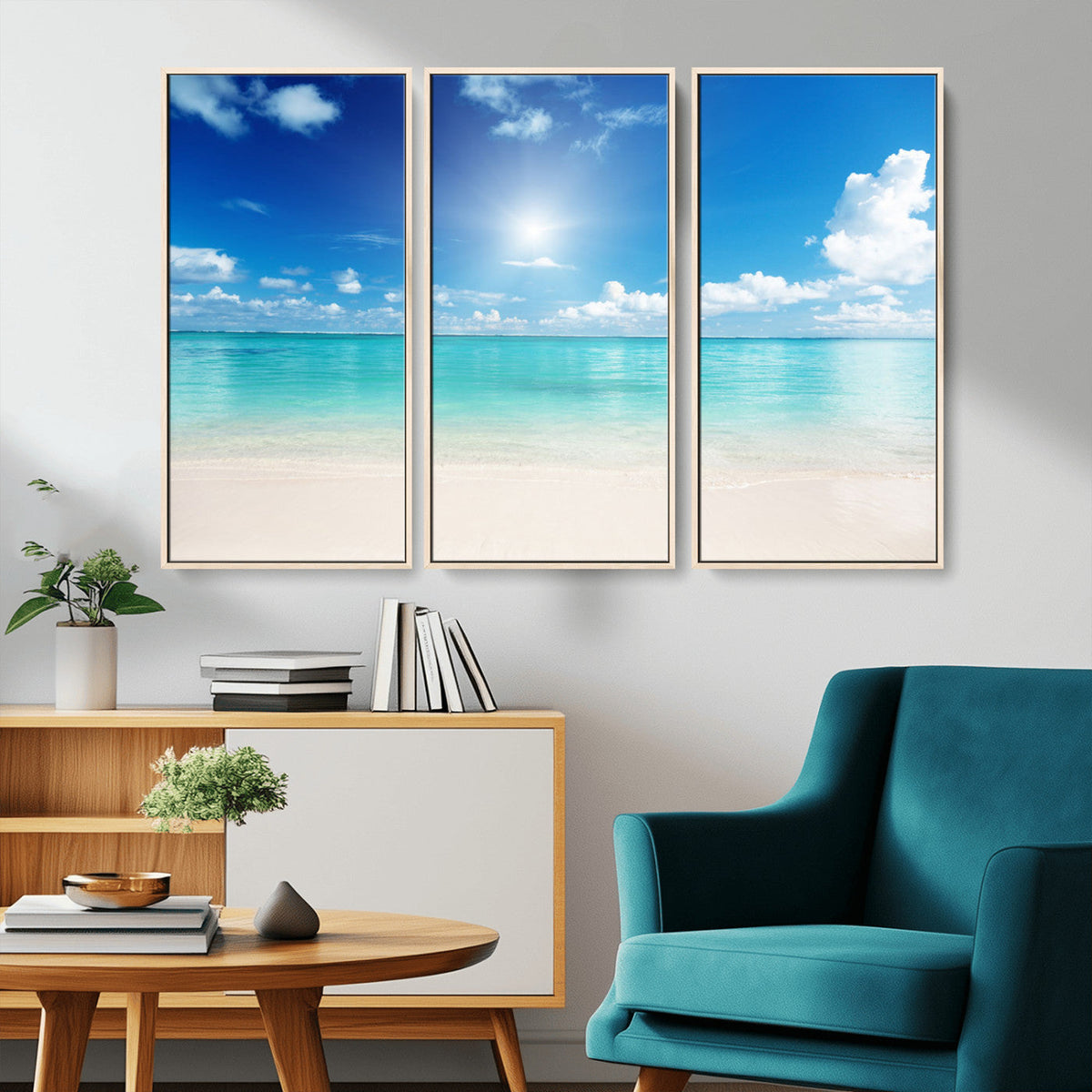 Blue Ocean Wall Art Canvas Print - Tranquil Ocean Paradise