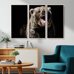 Grizzly Bear Canvas Print | Wildlife Wall Art for Cabin