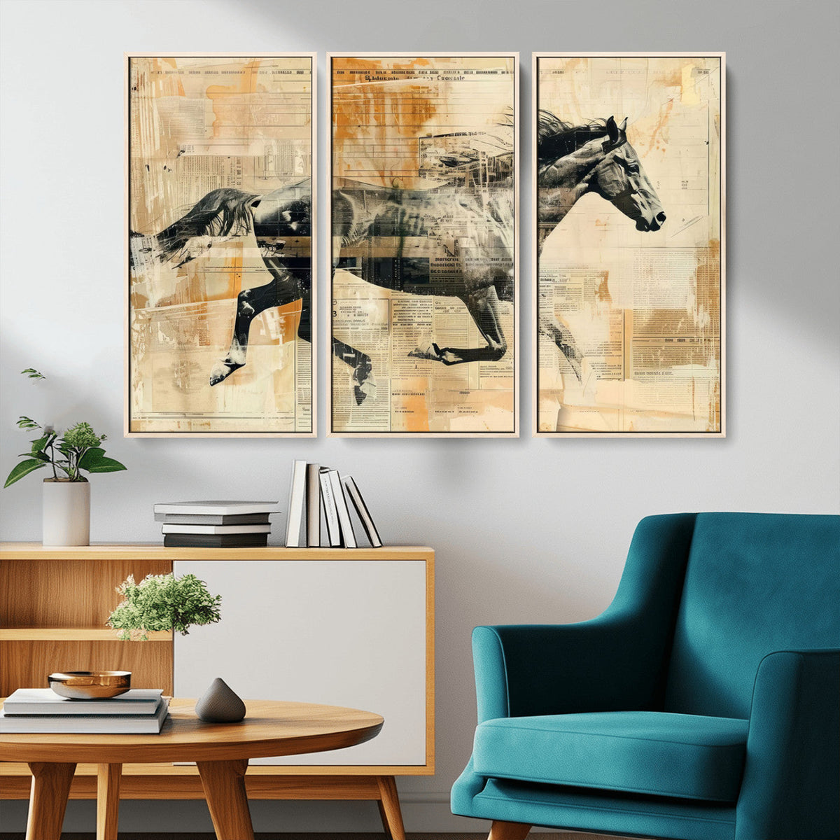 Chines Style Running Horse Western Wall Art | Farmhouse Wall