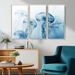 Blue Jellyfish Wall Art Canvas Print