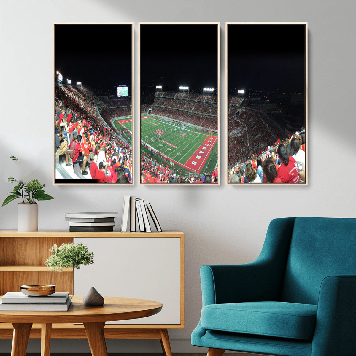 Houston Cougars Football Team Print - Houston TDECU Stadium