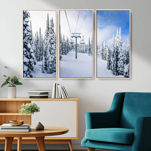 Winter Ski Lift Wall Art Print - Landscape Wall Art | Snowy