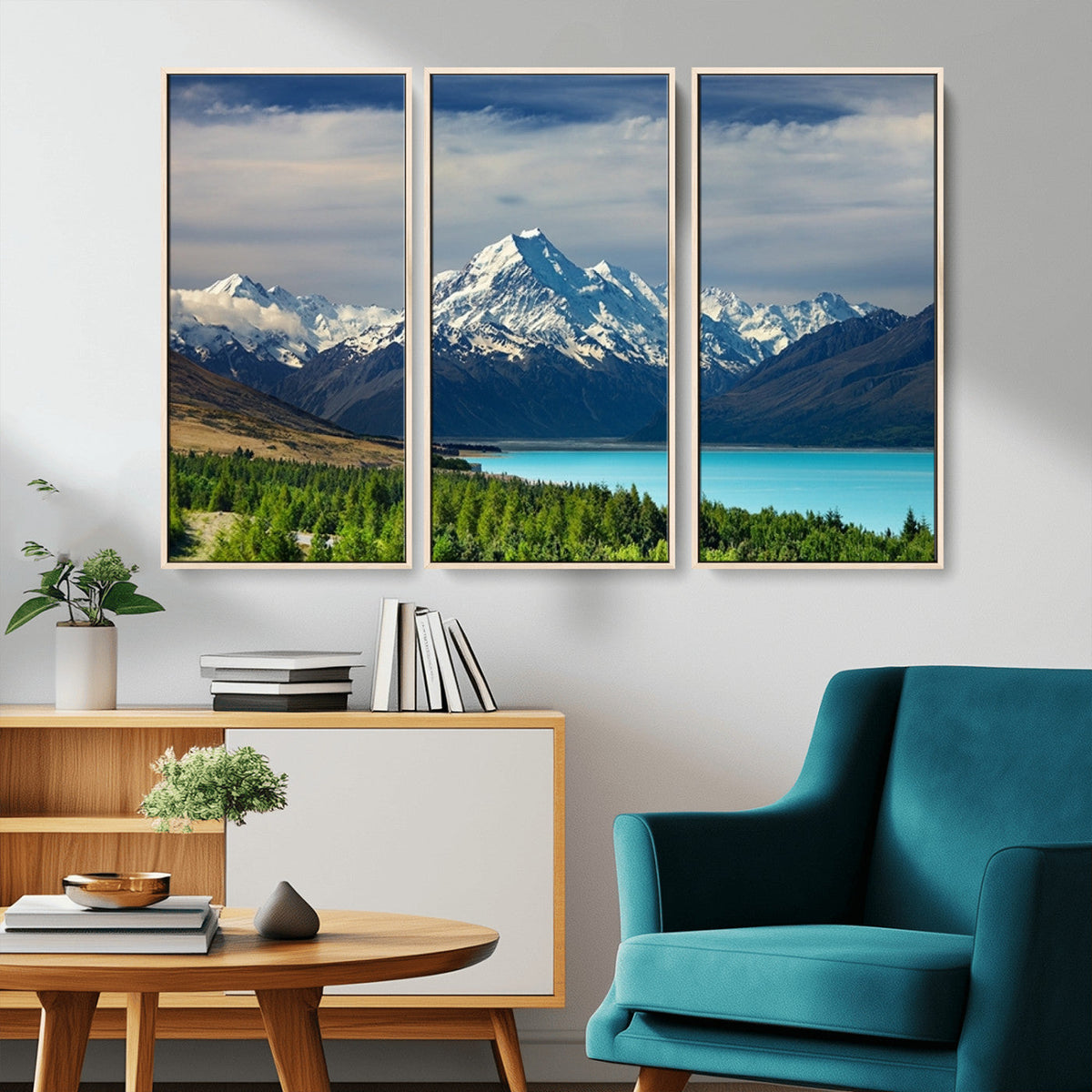 Mount Cook and Lake Pukaki Canvas Wall Art Print – Majestic