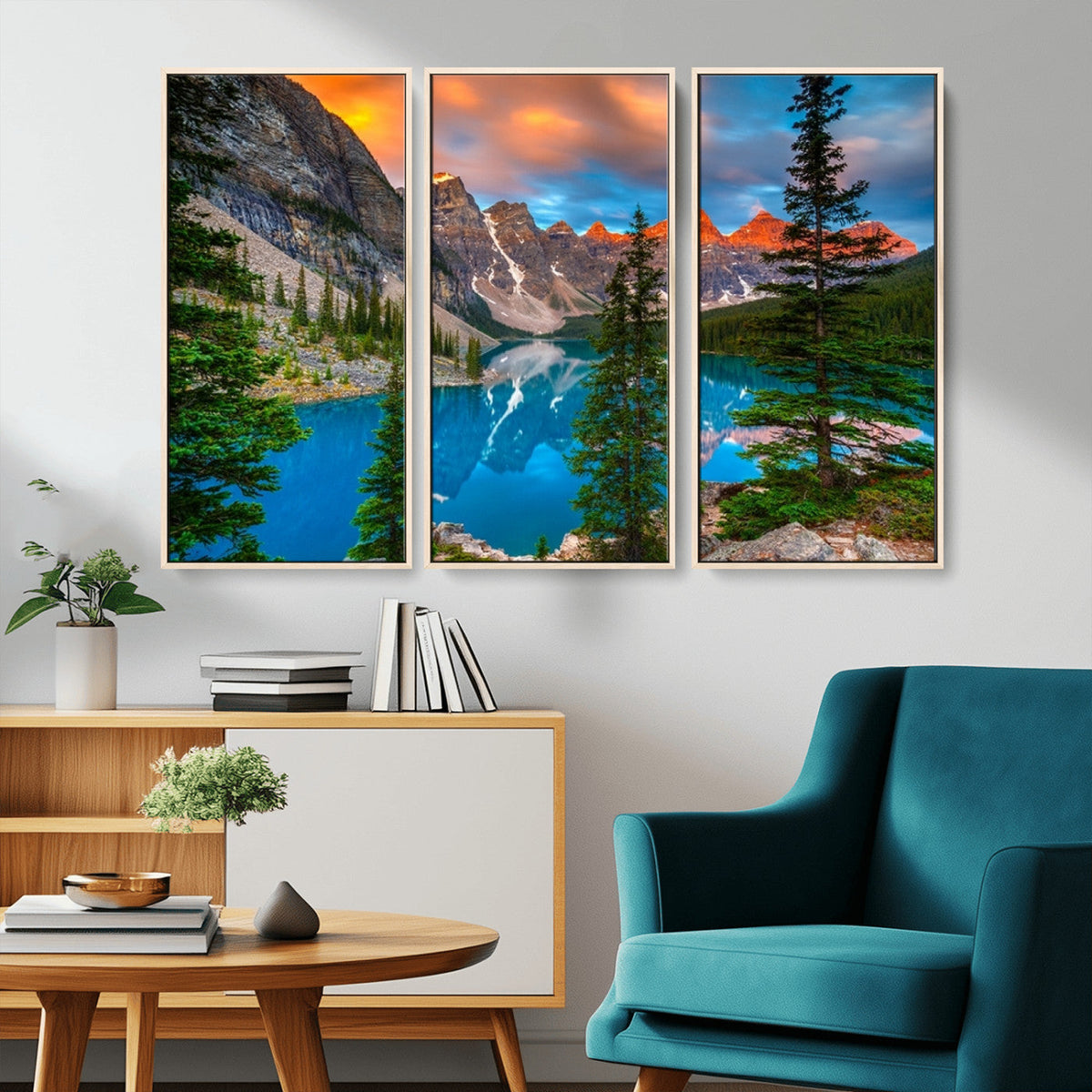 Canadian Rockies Moraine Lake Wall Art Canvas Print, Pine
