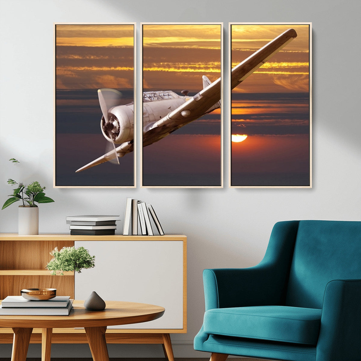 Old War Plane Wall Art Canvas Print