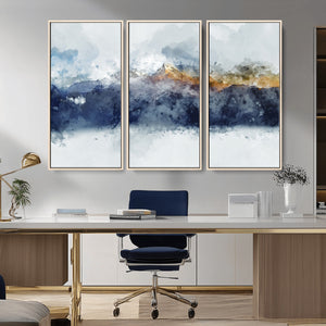 Abstract Mountain Range Art Canvas Print | 3 Panel