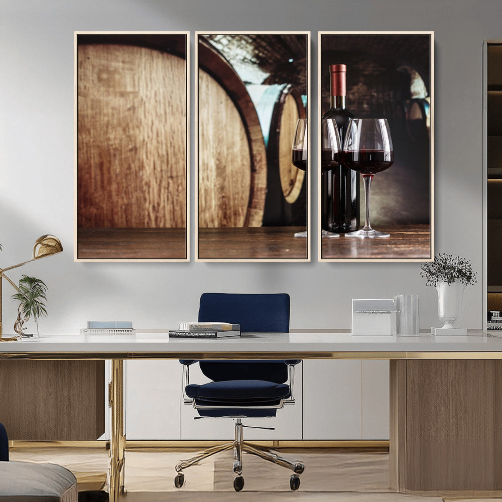 Wine and Barrel Wall Art Canvas Print